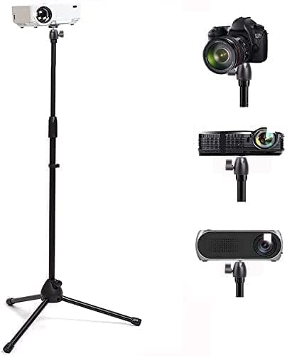 Upgrade Mini Projector Tripod Stand, Adjustable 29-57 inches Floor Stand Holder with Upgrade 360°Swivel Ball Head for Webcam,Small Camera,Tray,Mini Projector