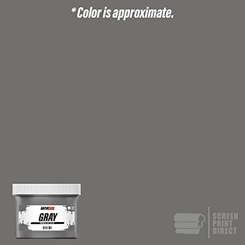 Rapid Cure® Screen Printing Ink Gray (8oz.) - Plastisol Ink for Screen Printing, Fast Curing Fabric Paint - Screen Print Direct®, USA Made