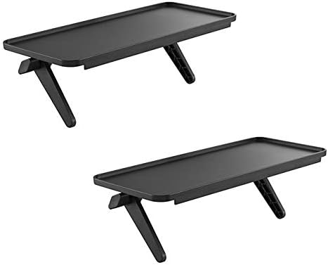 Mount Plus APM-09-02-2X Top Shelf TV Mounting Bracket 12-inch Wide Platform | Holds Speaker, Streaming Device, Game Console, and More (2 Pack Black Protective Ledges)