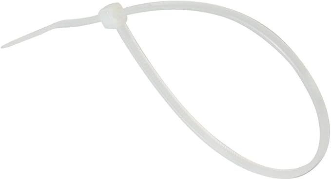 GTSE 6 Inch White/Clear Zip Ties, 100 Pack, 40lb Strength, UV Resistant Strong Nylon Cable Ties, Self-Locking 6" Tie Wraps