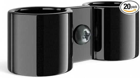 20 Pack! Black Post Clamp – Durable, Secure Connection for Wire Shelving Units, Easy to Install, Space-Saving Solution, Heavy-Duty Support Pack