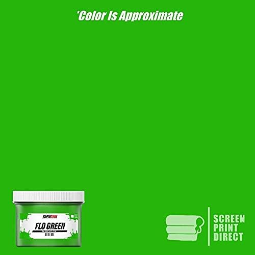 Rapid Cure® Screen Printing Ink Fluorescent Green (8oz.) - Plastisol Ink for Screen Printing, Fast Curing Fabric Paint - Screen Print Direct®, USA Made