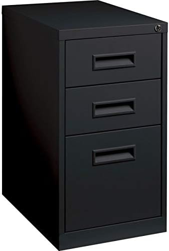 Lorell 1-Divider Mobile Pedestal, Box/Box/File, 15 by 19 by 27-3/4-Inch, Black