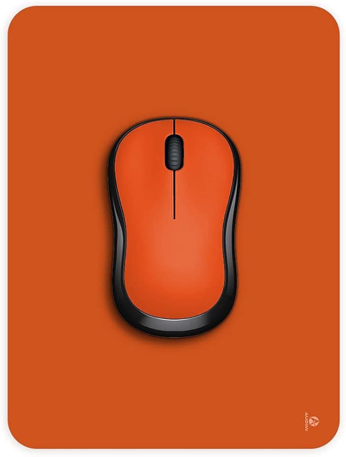 Audimi Small Mouse Pad 6 x 8 Inch, Mini Mouse Pad Thick for Laptop Wireless Mouse Home Office Travel, Portable & Washable (Orange)