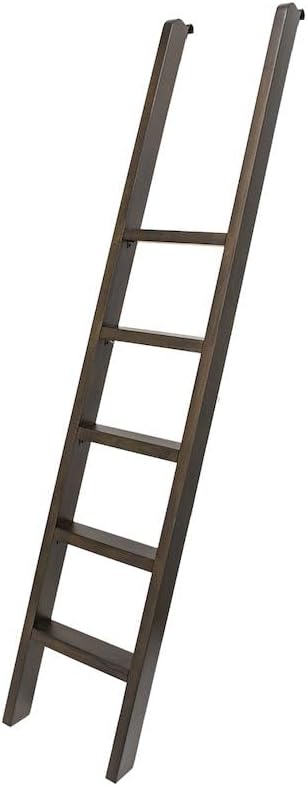 Martin Furniture Sonoma Executive Brown Executive Bookcasem Wall Storage with Wooden Ladder, Shelving Unit, Large Library Furniture, Sturdy Home Office Display Suite