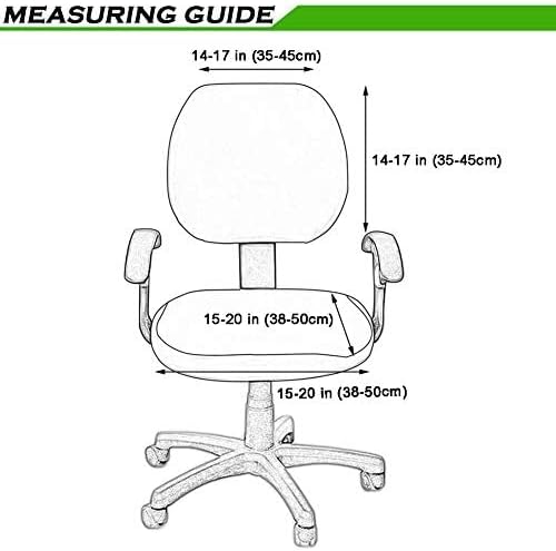 Smiry Stretch Jacquard Office Computer Chair Covers, Removable Washable Universal Desk Rotating Chair Slipcovers Protector, Seat + Backrest Cover, Khaki