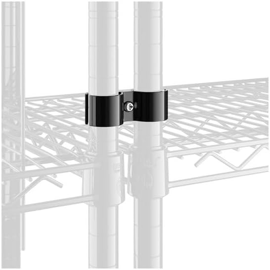 8 Pack! Black Post Clamp – Durable, Secure Connection for Wire Shelving Units, Easy to Install, Space-Saving Solution, Heavy-Duty Support Pack