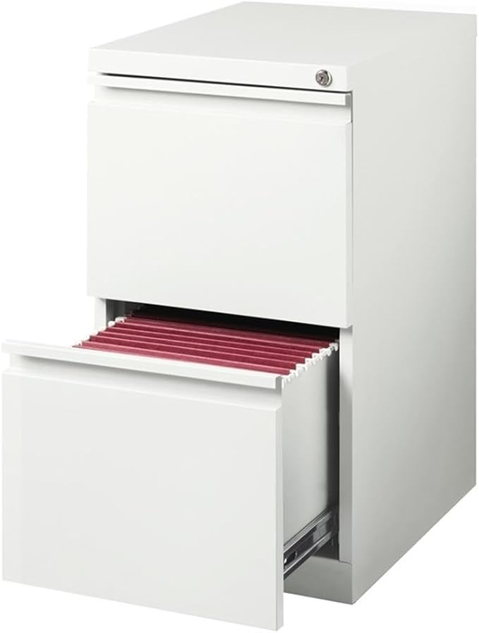 Hirsh Industries 20" Deep 2 Drawer Mobile File Cabinet File in White