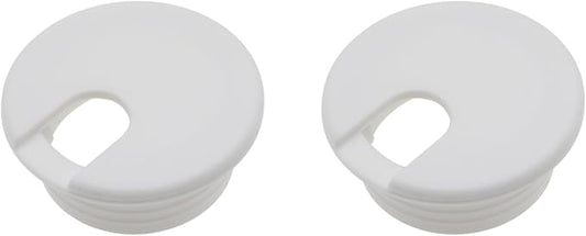 1-3/4 Inch (45 mm) U-Shaped Opening Desk Grommet LBTODH 2 Pcs ABS Plastic Cable Hole Cover Cable Cord Grommet to Arrange Wires & Cords Through Computer Table/Countertops (White)