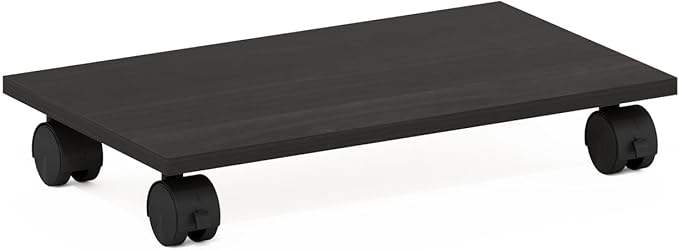 HomeStock French Fabulous Home Office Under Desk CPU/Printer Holder with Wheels, Espresso
