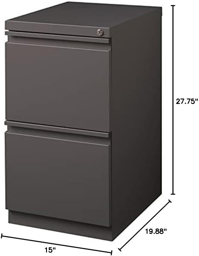 Hirsh Industries 20" Deep 2 Drawer Mobile File Cabinet File in Medium Tone