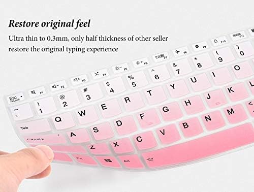 Keyboard Cover for Lenovo Flex 5 14 2-in-1 Laptop, Lenovo Idepad S540 14",Lenovo IdeaPad 5 14 inch, Lenovo Ideapad Flex 5 5i 14/Yoga 7i 5i 14/ThinkBook 14 14S G2 Keyboard Skin-Gradual Pink
