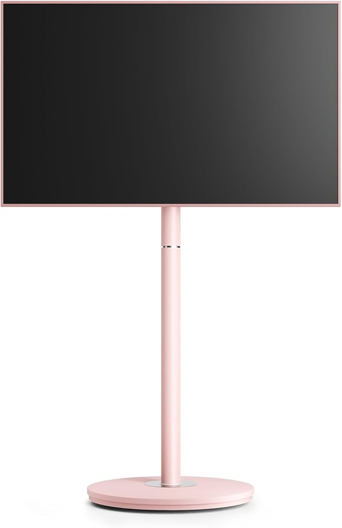 FITUEYES Design Mobile Rolling TV Cart for 32-65 Inches Television, Modern Corner TV Floor Stand on Wheels Fits Max VESA 400x400mm, V2 Portable Smart Television Cart,Pink, Master Series