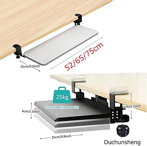 Table Standing Workstation Food Tray Table Rolling Table with Adjustable Height,Keyboard Shelf Keyboard Tray Under Desk, for Place Keyboard Mouses, Made of Wooden and Sturdy Slide Rail Devic