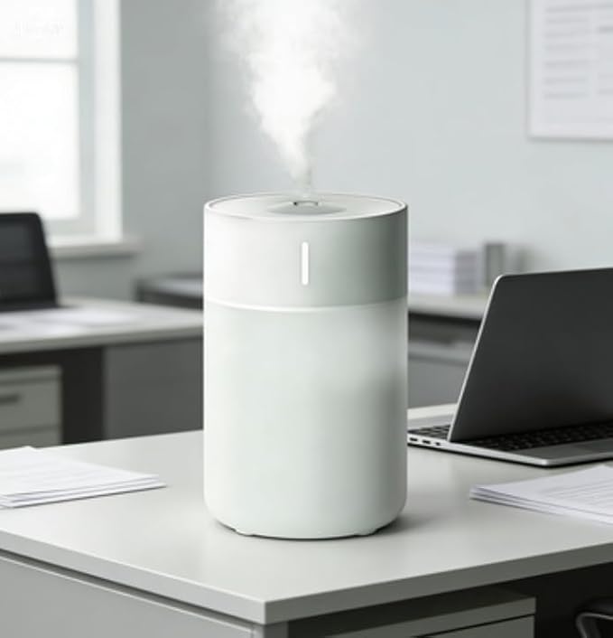 Desktop Humidifier with Cool Mist, Compact Design, White
