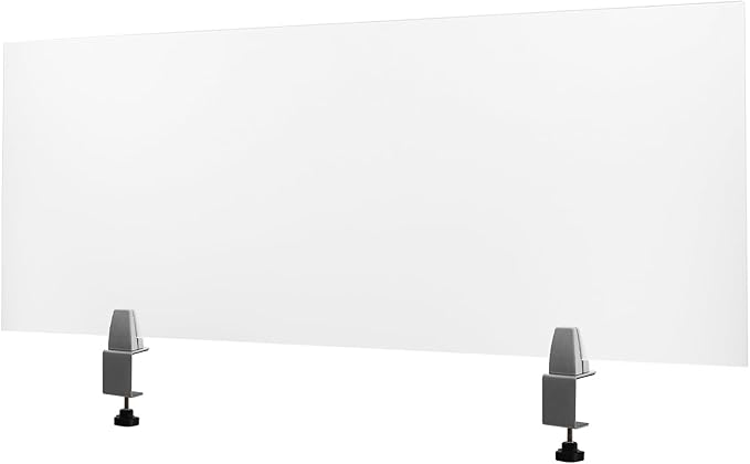 Desk Divider, 47" x 18" Desk Privacy Panel, Frosted Acrylic Office Partition, Table Divider with Clamps, Privacy Divider for Schools Office Call Centers Workstation