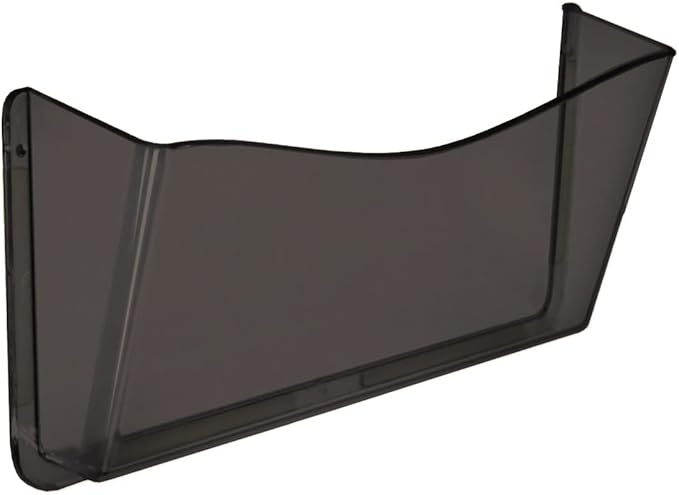 Azar Displays 250035-SMK Plastic Wall Mount File Holder with Double Sided Tape Smoke Colored, 4-Pack
