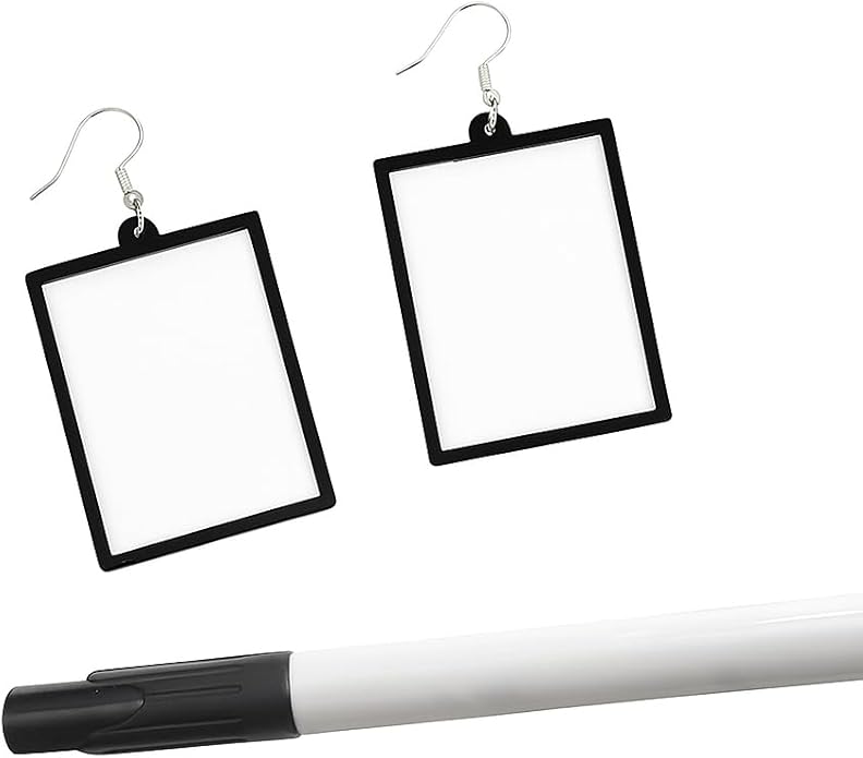 Writable Message Board Earrings for Women, Cute DIY Whiteboard Drop with Marker, Custom Funny Note Jewelry for Daily Inspiration and Gifts