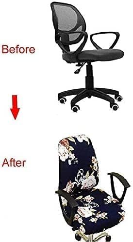 VIOKKO Office Chair Cover Stretchable Computer Desk Chair Seat Covers Anti-Dust Universal Split 2 Piece Rotating Swivel Chair Slipcover Protector (Wild Daisy)
