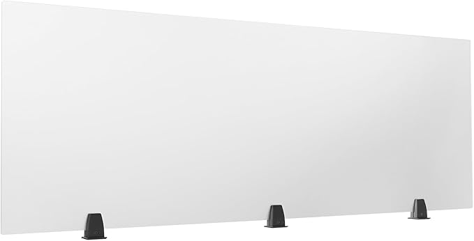 Freestanding Privacy Panel,60” x 22” Counter Desk Divider Acrylic Panels Holder Cubicle Divider for Office,School,Reception,Clamp-on Desk Partition