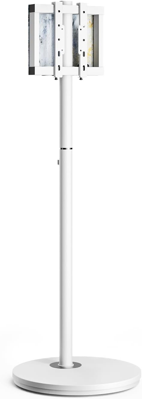 FITUEYES Design Small Rolling TV Cart for 24-48 Inches Television, Minimalist Modern TV Floor Stand on Wheels Fits Max VESA 200x200mm, V2 Portable Smart Television Cart, White, Master Series
