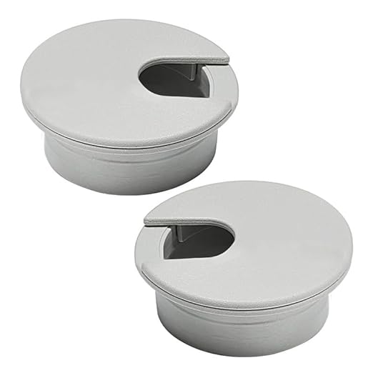 EASYEAH 2 Pcs Desk Grommet 1-3/8" / 35 mm, Desk Cord Hole Cover, Cable Grommet ABS Plastic, Desk Hole Grommet for Home & Office Pc, Detachable Cable Cord Organizer-Light Grey