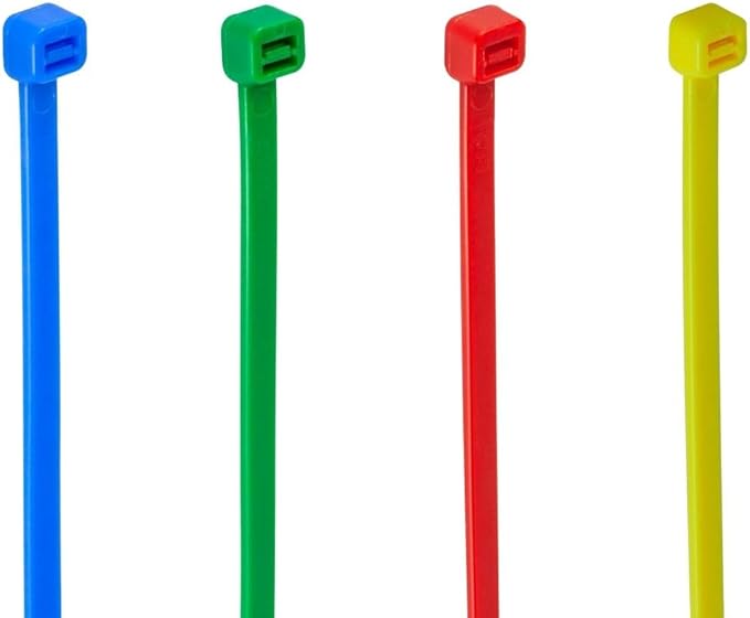GTSE 8 Inch Colored Zip Ties, 200 Pack, 50lb Strength, UV Resistant Strong Nylon Cable Ties, Self-Locking 8" Tie Wraps