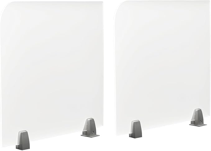 Desk Privacy Panel, Desk Divider, Desks Partition, Frosted Acrylic Desktop Privacy Panel with Stable C-Clamp for Home Office School Retail Clinic (2Pcs, 23 * 18 * 2in)