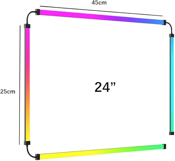 Smart LED Strip Lights for Computer Monitor Backlight, RGB Gaming Lights for 24 inch Screen, 4 Sides