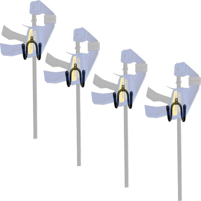 4 Pack Bar Clamp Wall Hanger Wall Storage Clip Bar Clamp Wall Rack Wall Mount Storage Utility Hooks, for Bar Clamp and other woodworking tools, Hang Heavy Tools for Up to 20lbs - No Bar Clamps