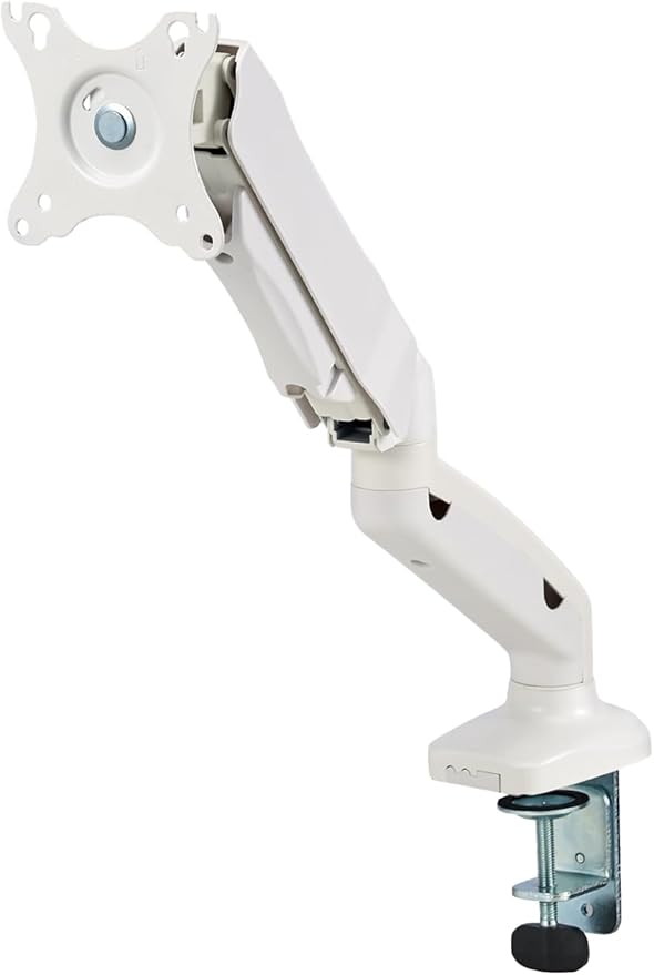 Elecom DPA-SS08WH Monitor Arm, Single Arm, Supports 17-32 Inches, Load Capacity: 19.8 lbs (9 kg), Gas Type, VESA Compatible, White