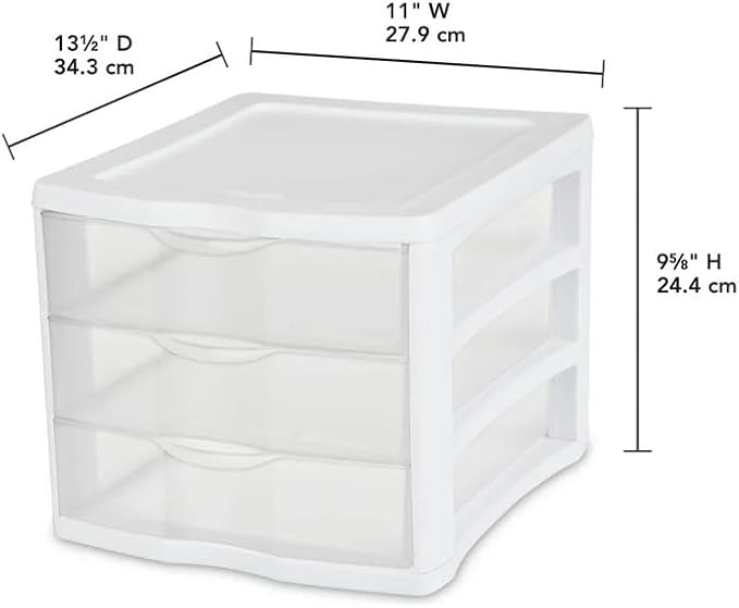 White Desktop Drawer, 3 Drawer Clear Plastic Countertop Drawer