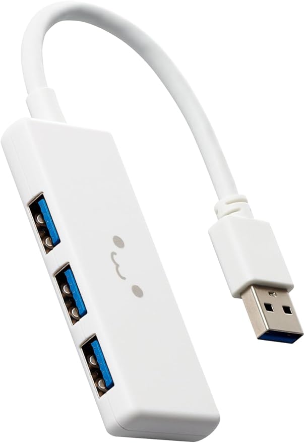 Elecom U3H-H030WF USB Hub USB 3.0 Bus Power, 3 Ports, White (Shiro-chan)
