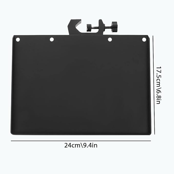 2 Pcs Universal Microphone Stand Tray, Adjustable Clamp-On Rack Tray Holder Mic Rack Stand Tray for Music Sheet, Live Streaming, Karaoke, Recording, Music Stand Accessories（6.8X9.4inches）