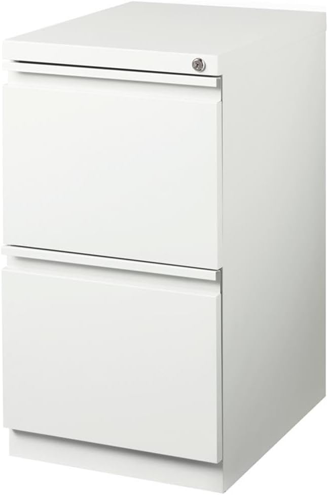 Hirsh Industries 20" Deep 2 Drawer Mobile File Cabinet File in White