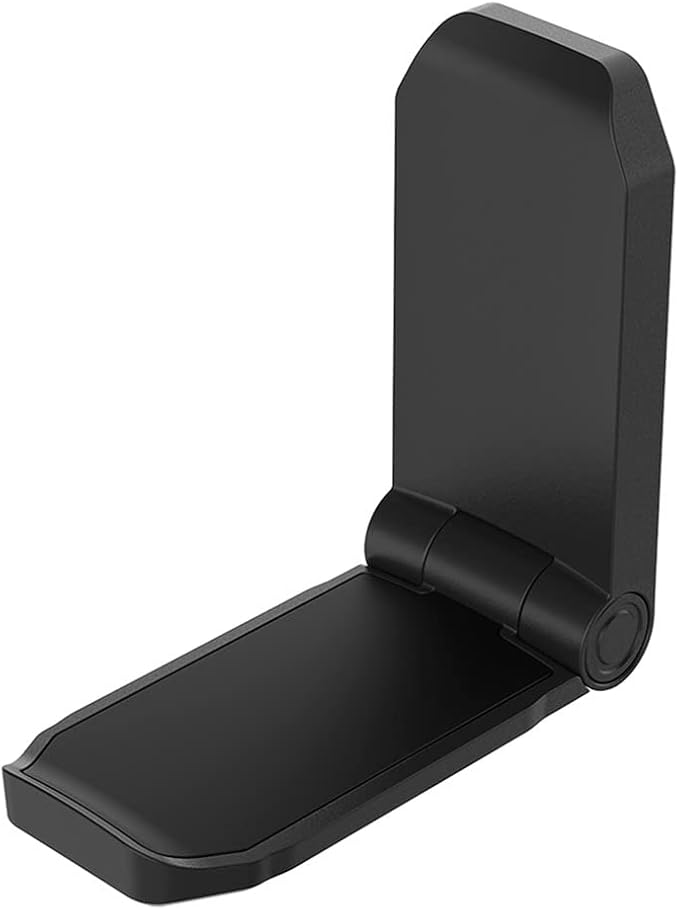 KIWIFOTOS Adhesive Desk Headphone Hanger, Foldable PC Gaming Headset Holder Stand, Adhesive Holder Mount for Wall, Headphones Hook Mount Under Desk - Black