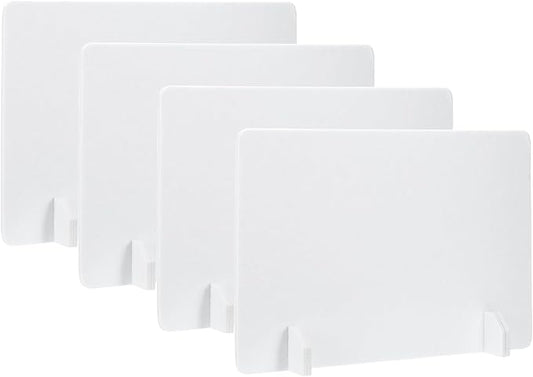 PATIKIL Desk Dividers 24" x 16", 4 Pack Desk Privacy Panel Freestanding Noise Reducing Partition Acoustic Panel with 4Pcs Support Feet for Testing Office Home Library, Pure White Style C