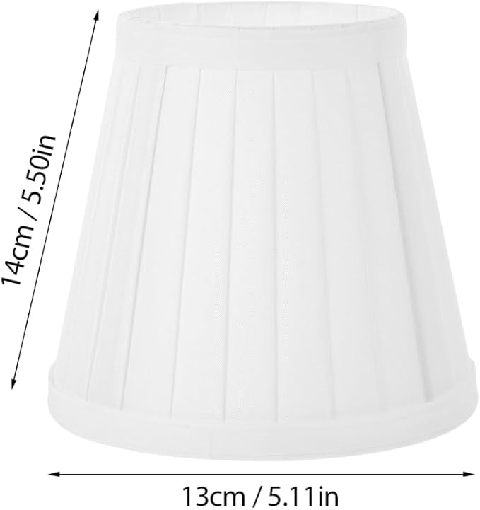 Hemobllo Small Lamp Shade - Clip On Bulb Lampshade Fabric Mini Fitter Replacement for Chandelier Table Floor Wall, 5x5x3 Inch, White