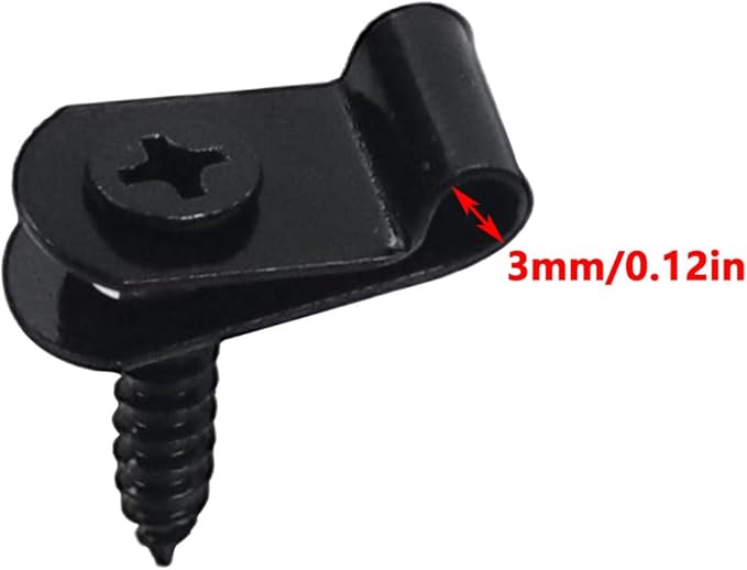 Antrader R-Type Cable Clips,3mm/0.12" Galvanized Steel Cable Management Cord Organizer with Screws,100Pcs