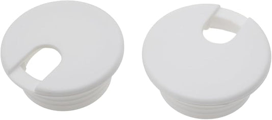 1-1/2 Inch (38 mm) U-Shaped Opening Desk Grommet 2 Pcs ABS Plastic Cable Hole Cover Cable Cord Grommet to Arrange Wires & Cords Through Computer Table/Countertops (White)