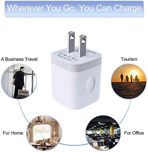 USB Wall Charger, Charging Adapter 3Pack 2.1A Dual Port USB Wall Charging Plug Block Head Box Travel Charger Cube Compatible iPhone 17 16 15 14 13 12 Pro Max XS XR 8 Plus,Pad,Pod,Samsung,Android Phone