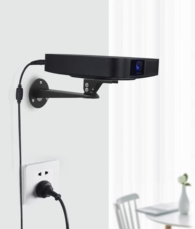 Drsn Mini Projector Wall Mount Bracket, Universal 360° Rotation, 7.8in Adjustable Arm, for CCTV Security Camera, Webcam, Small Projector (Black, 11 lbs)