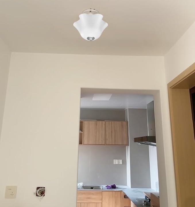 Kiven Clip On Shade for Ceiling Light Bulb, Ceiling Light Cover, Acrylic Ceiling Clip-on Lamp Shade for Exposed Light Bulbs Ceiling Light Table Lamp, White, 1 Pack