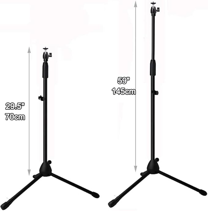 Upgrade Mini Projector Tripod Stand, Adjustable 29-57 inches Floor Stand Holder with Upgrade 360°Swivel Ball Head for Webcam,Small Camera,Tray,Mini Projector