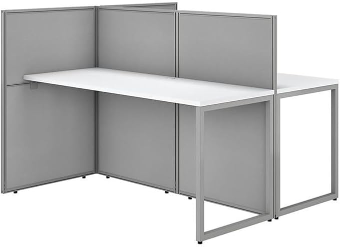 Bush Business Furniture Cubicle Desk with Privacy Panels | Easy Office Collection Two Person Table Workstation | 60Dx60Wx45H