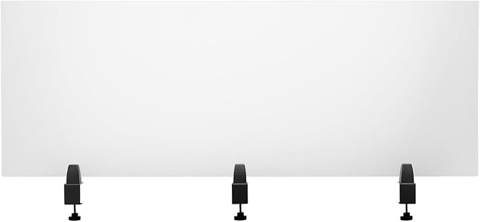 Desk Divider, 60" x 22" Desk Privacy Panel, Frosted Acrylic Office Partition, Table Divider with Clamps, Privacy Divider for Schools Office Call Centers Workstation
