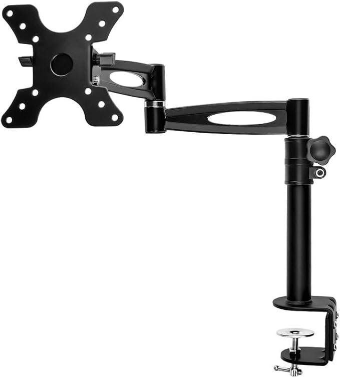 Monoprice 3-Way Adjustable Tilting Monitor Desk Mount Bracket - For 13 To 30 Inch Monitors, Up To 33 lbs, 15.7 x 9.6 x 3 inches, Black