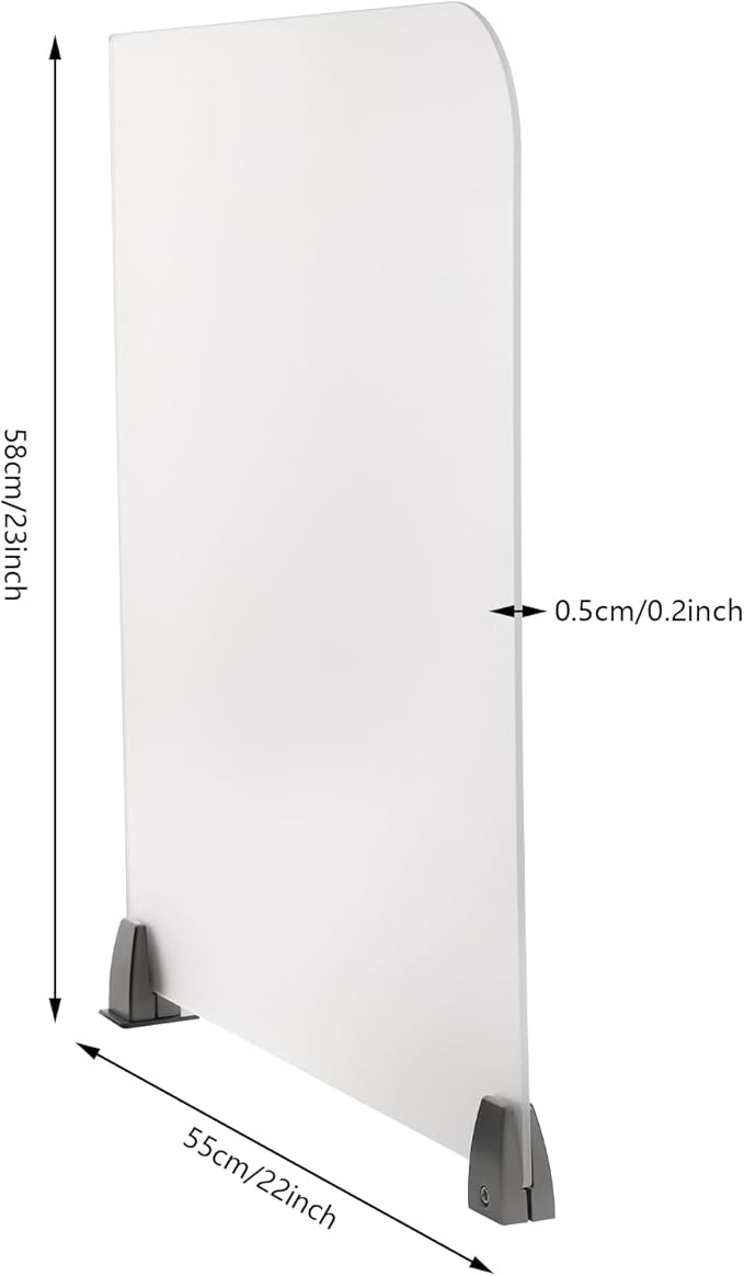 Desk Privacy Panel, Desk Divider, Desks Partition, Frosted Acrylic Desktop Privacy Panel with Stable C-Clamp for Home Office School Retail Clinic (2Pcs, 23 * 22 * 0.2in)