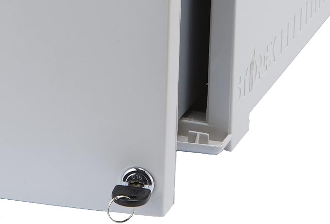Storex Plastic One-Drawer File Cabinet – Locking Document Organizer for Home and Office, Gray, 2-Pack (61261A02C)
