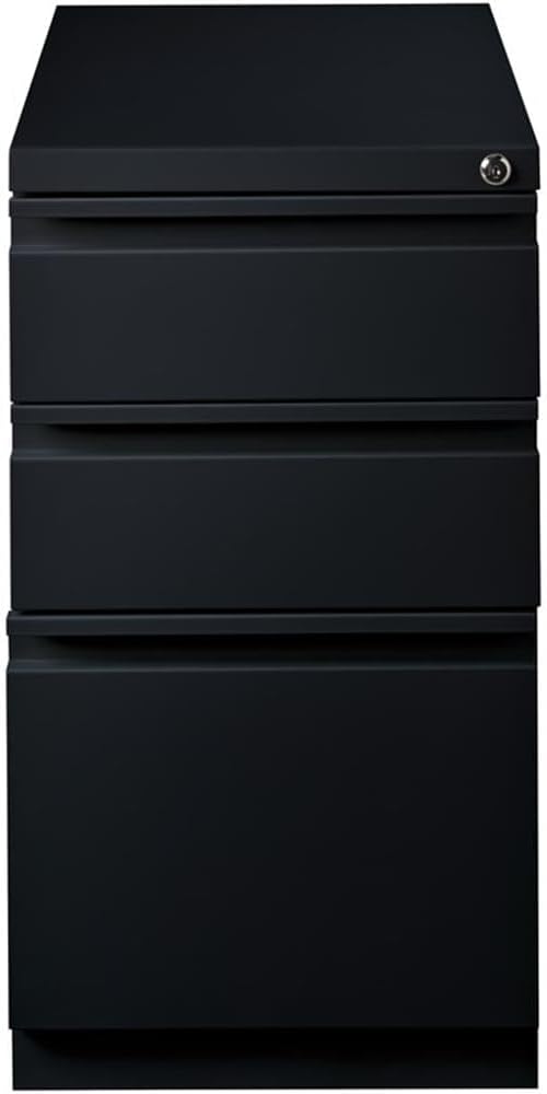 Hirsh 23-in Deep Mobile Metal Pedestal 3-Drawer Box/Box/File Black